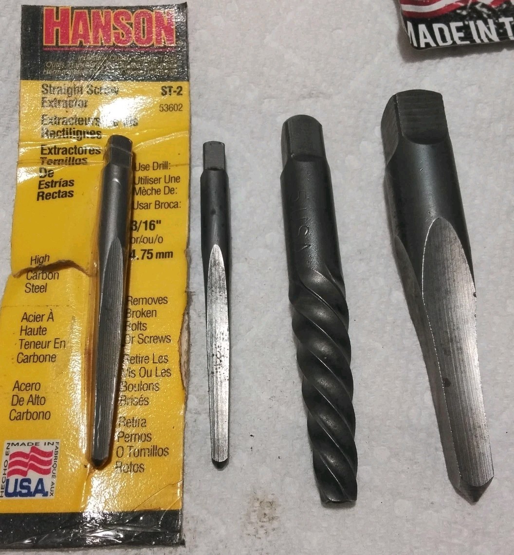8PC IRWIN-HANSON USA-MADE #2-3-4-5 STRAIGHT/SPIRAL ASSORTED SCREW EXTRACTOR SET