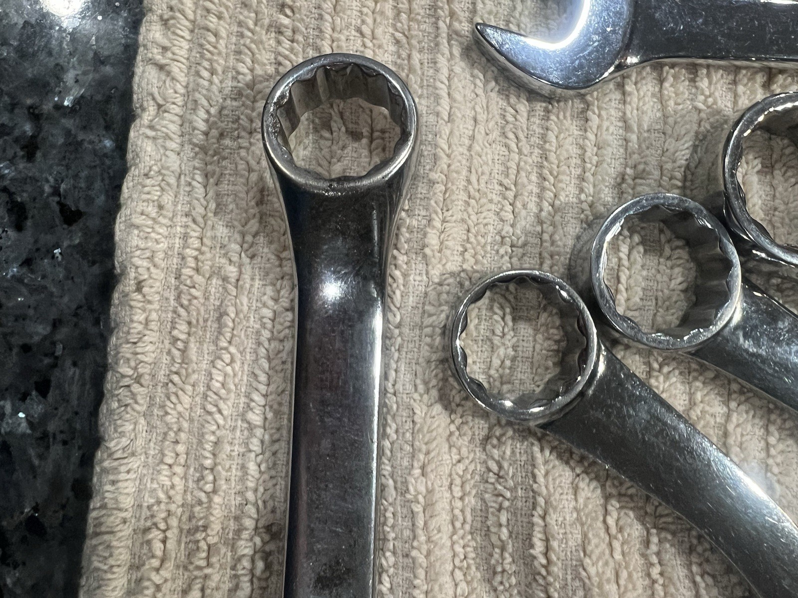 Snap On Wrenches ,please See Pictures For Sizes. They All Have The initials PM