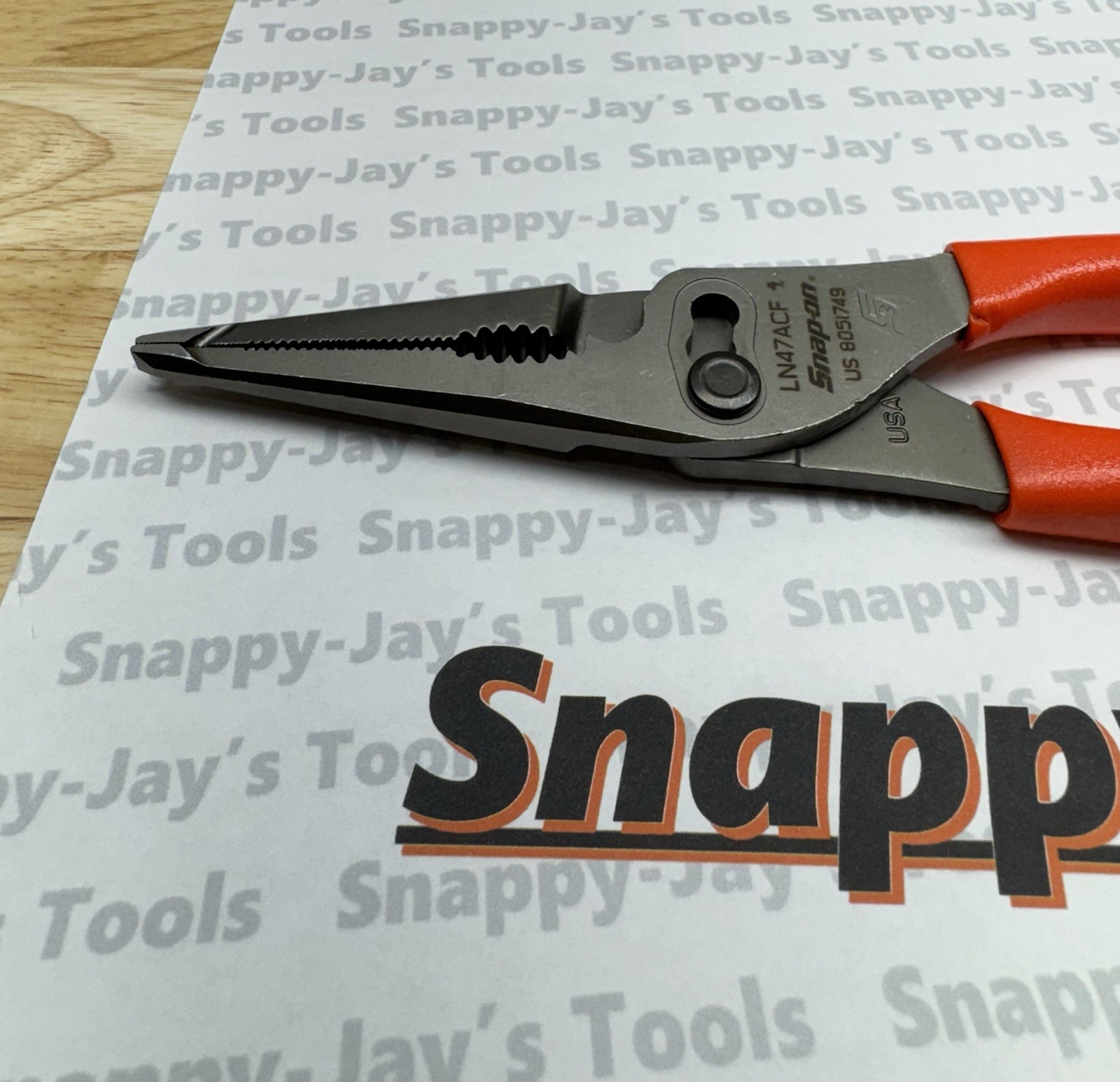 Snap-on Tools USA NEW ORANGE 9″ Talon Grip Long Nose Slip Joint Pliers LN47ACF