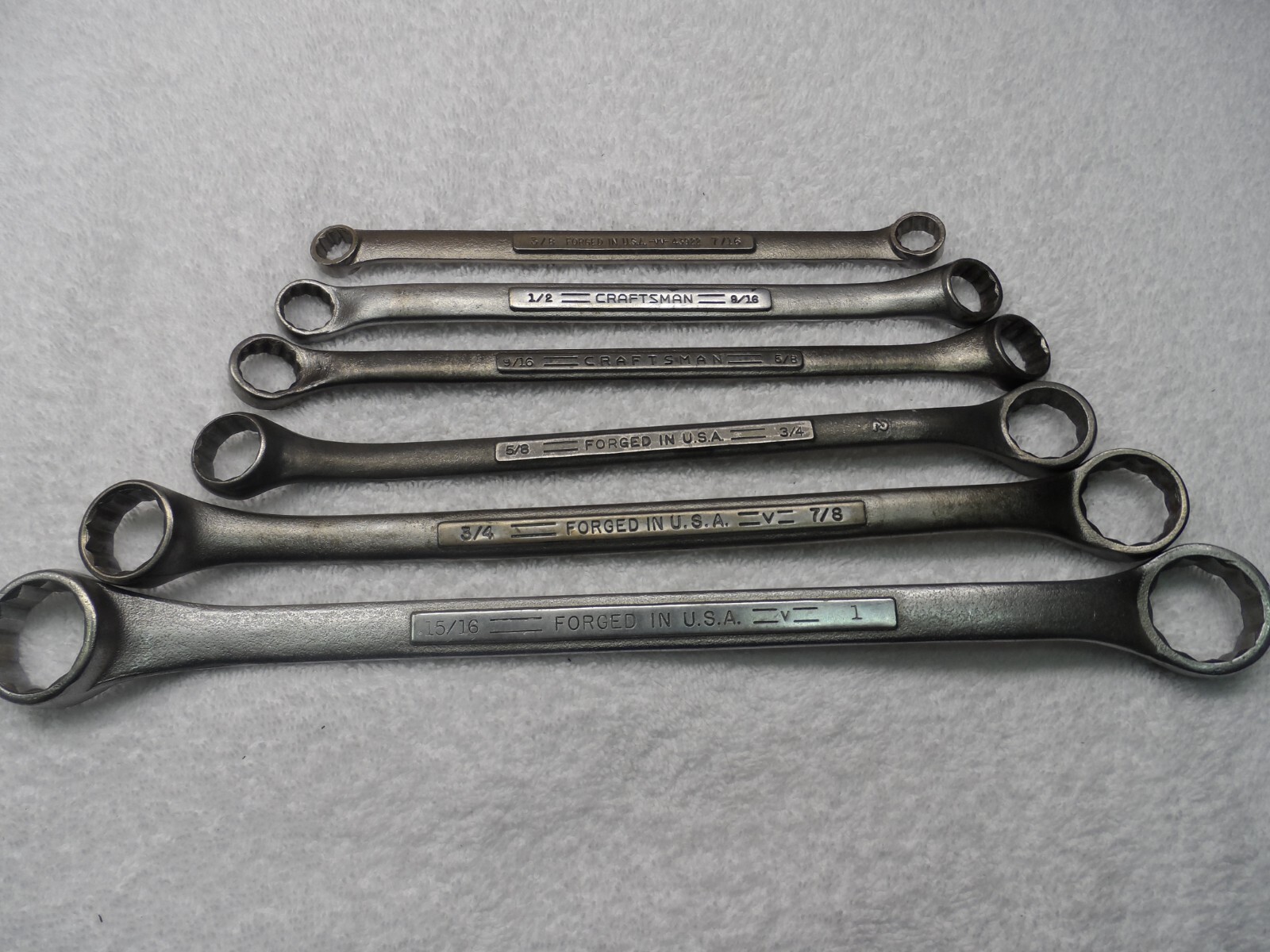 Craftsman SAE Box End Wrench Set, 12pt, USA (3/8″ – 1″), many =V=, 6 pcs
