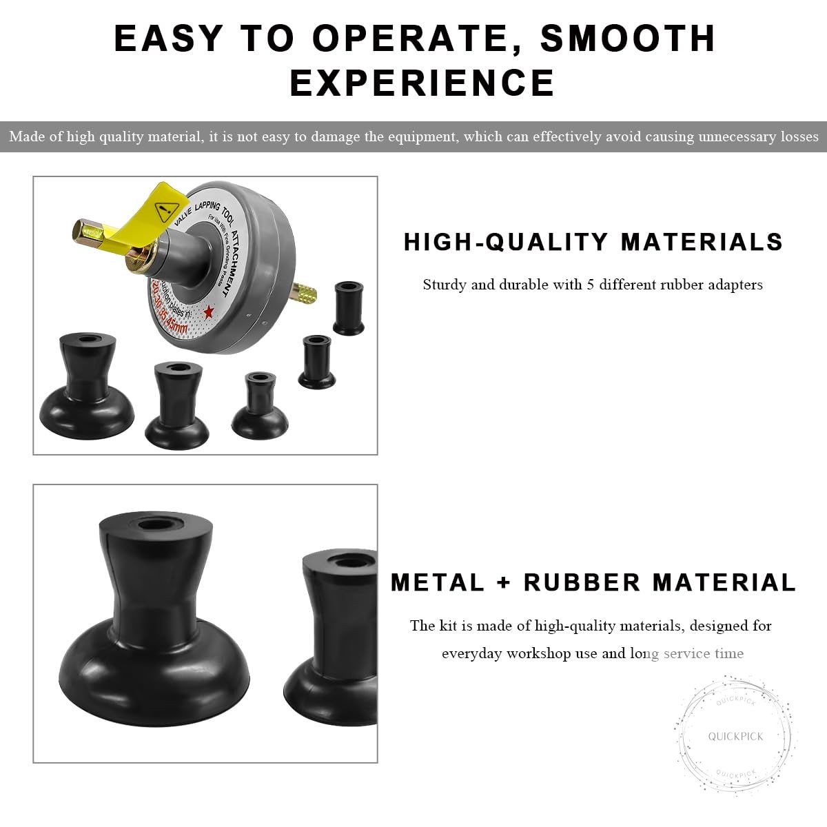 Valve Lapping Tool, Small Engine Valve Lapping Kit with 5 Suction Plates 1000rpm