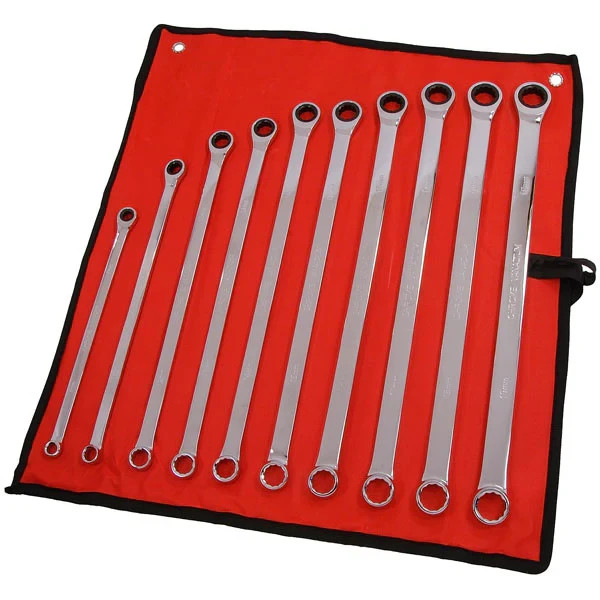 Neilsen 10pc Extra Long Ratchet Ring Spanner Set 72 Tooth 8-19mm CRV CT4465