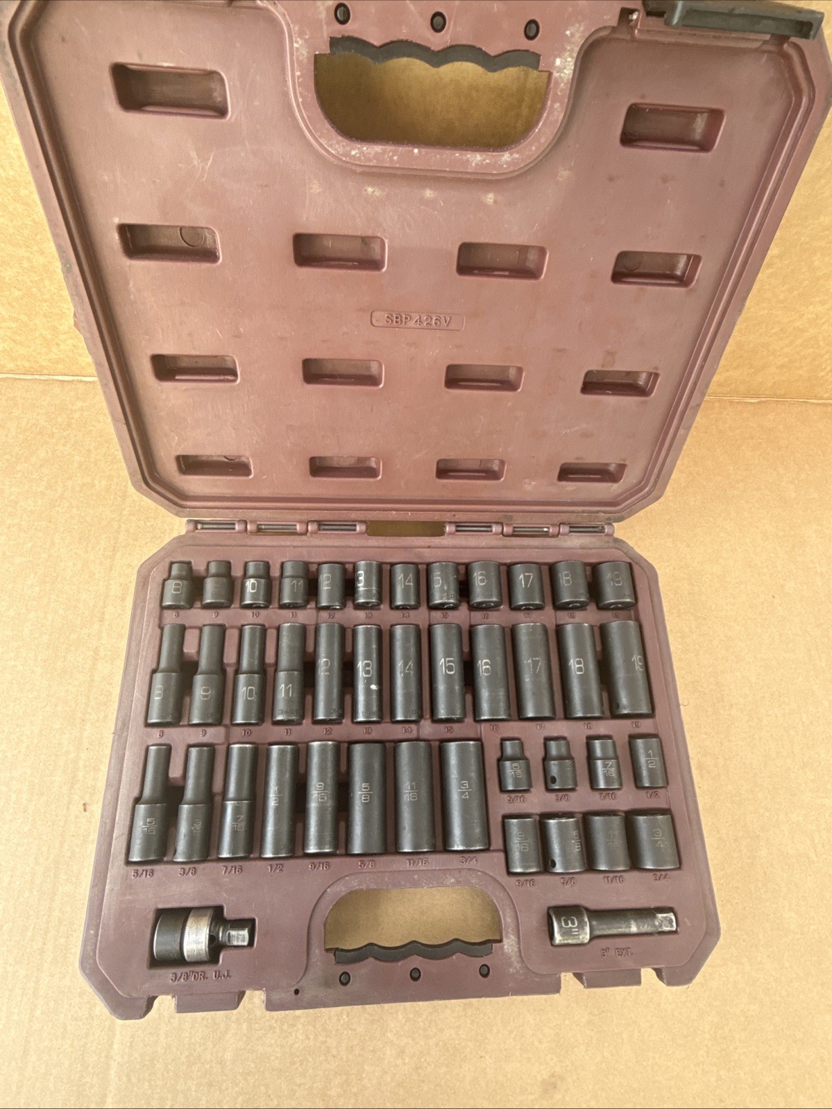 Matco Tools SBP426V 3/8″ 42pc SAE Metric 6pt Standard Deep Impact Socket