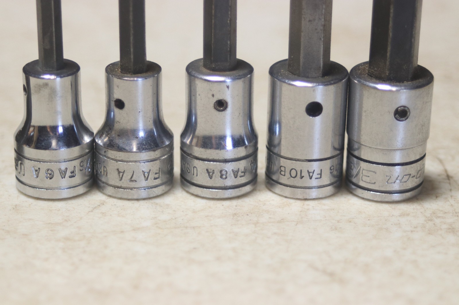 Lot of 10 Snap On 3/8 Inch Drive Torx Hex Screwdriver & Triple Square Bits