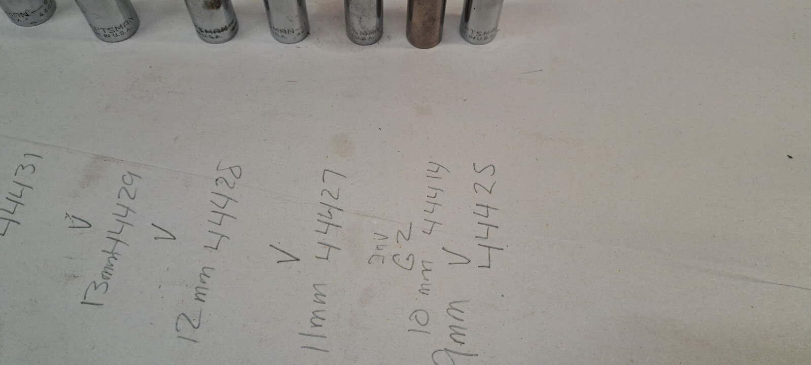 CRAFTSMAN (USA) mixed series -Pc 3/8» DRIVE 6/12 PT METRIC DEEPWELL SOCKETS