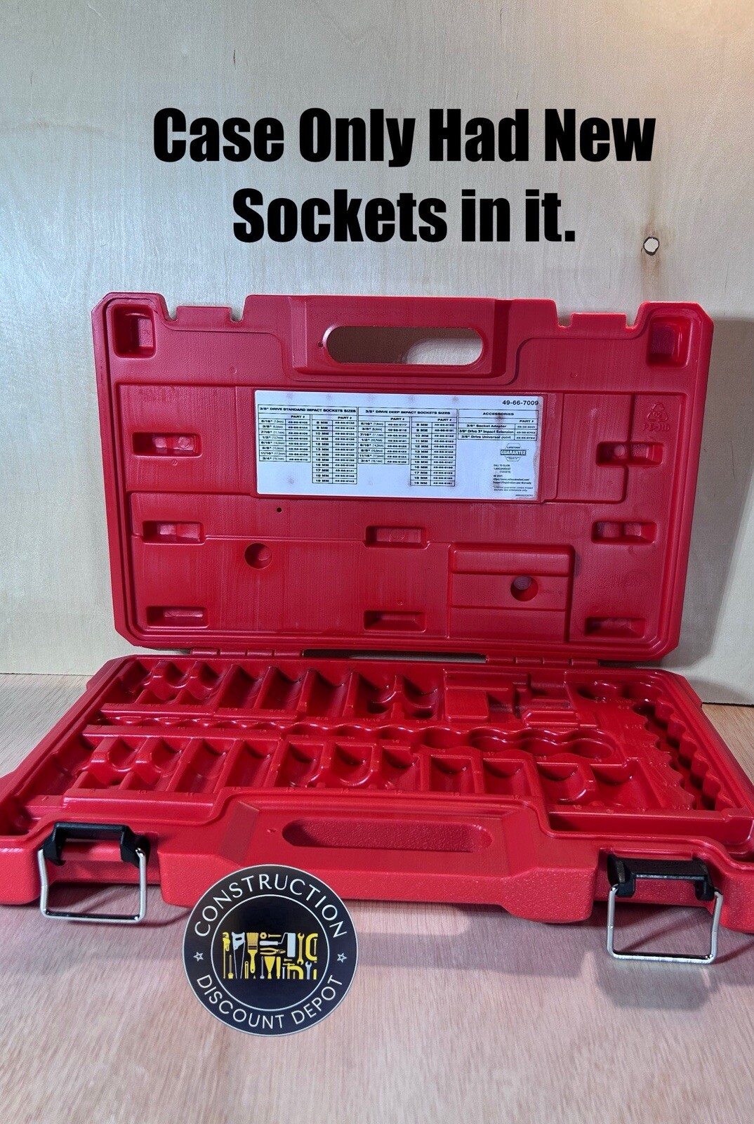 Milwaukee 49-66-7009 3/8″ Impact Socket Set SAE Metric 43pc – Empty Case