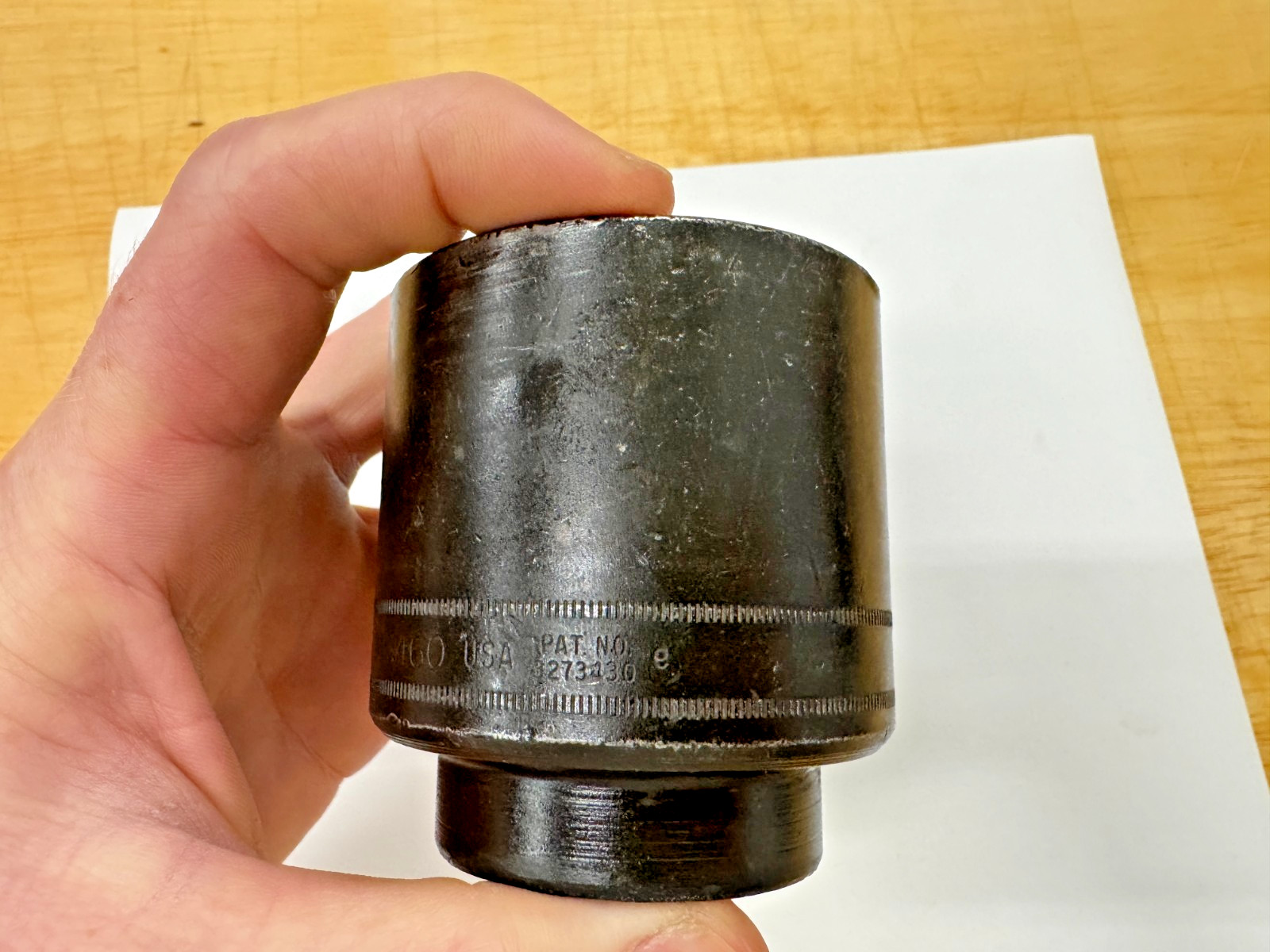 Snap-on Tools USA 1/2″ Drive 46mm Metric 6pt Shallow Impact Socket IMM460 used