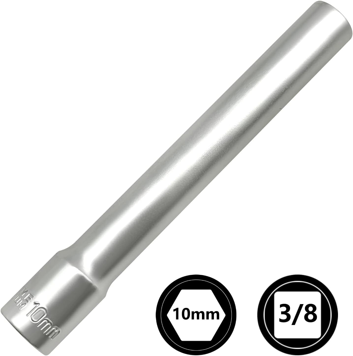 ZKTOOL 7PC 3/8-Inch Drive Deep Metric Socket Set, 8-14MM Extra Long Deep 120M…