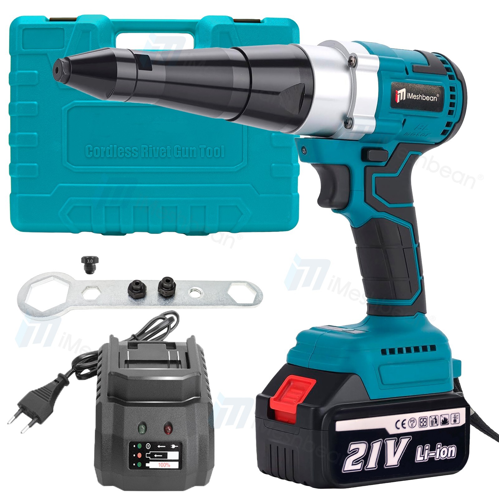 Cordless Rivet Gun 5.5Ah Battery Automatic Electric POP Blind Riveting Riveter