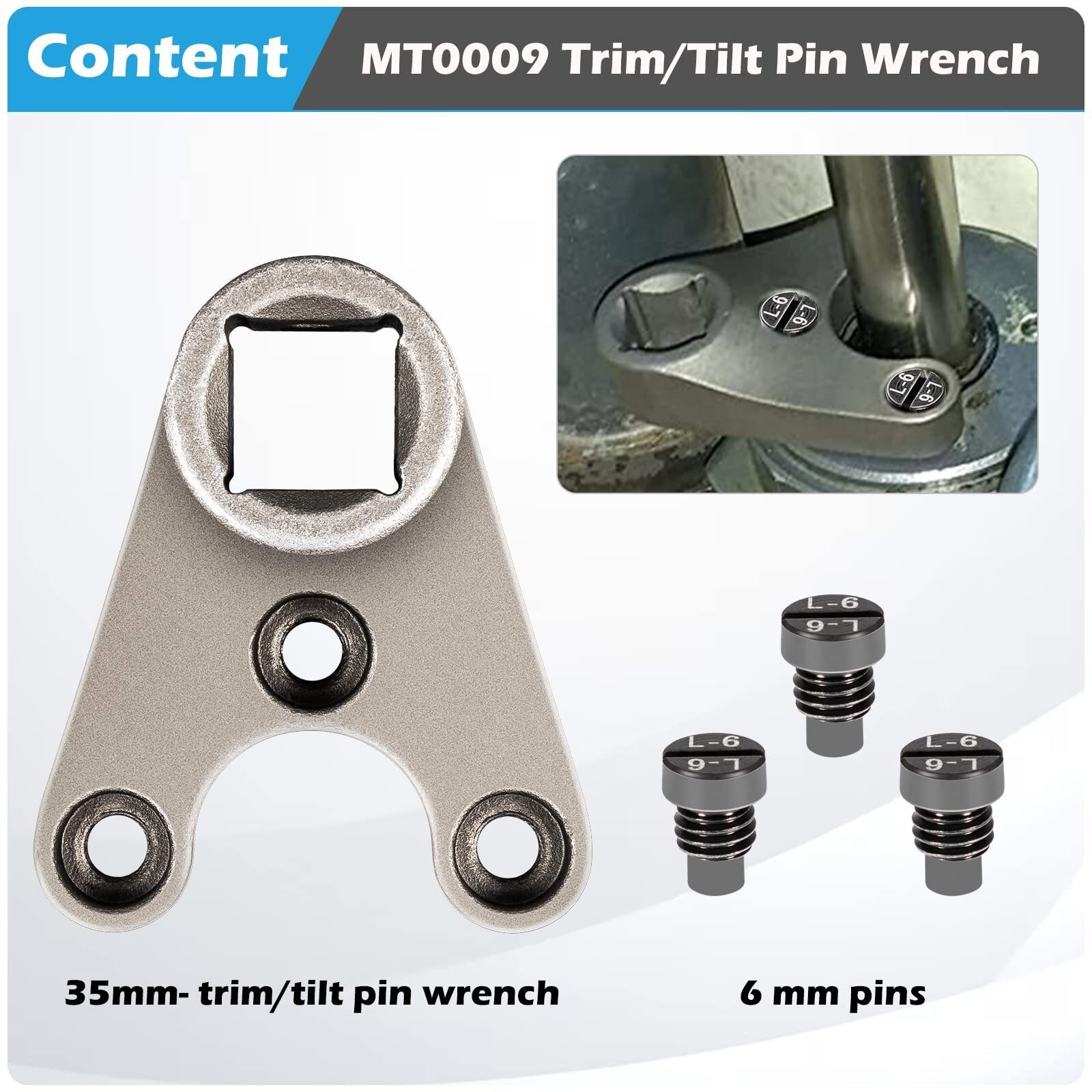 Trim Tilt Pin Wrench 35mm x 6mm for Yamaha Suzuki Honda Johnson Evinrude