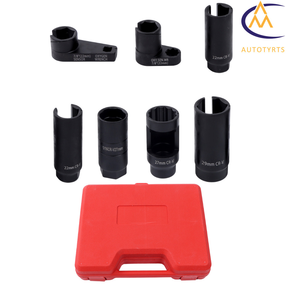 O2 Oxygen Sensor & Oil Pressure Sending Unit Master Sensor Socket Tool Set 7PCS