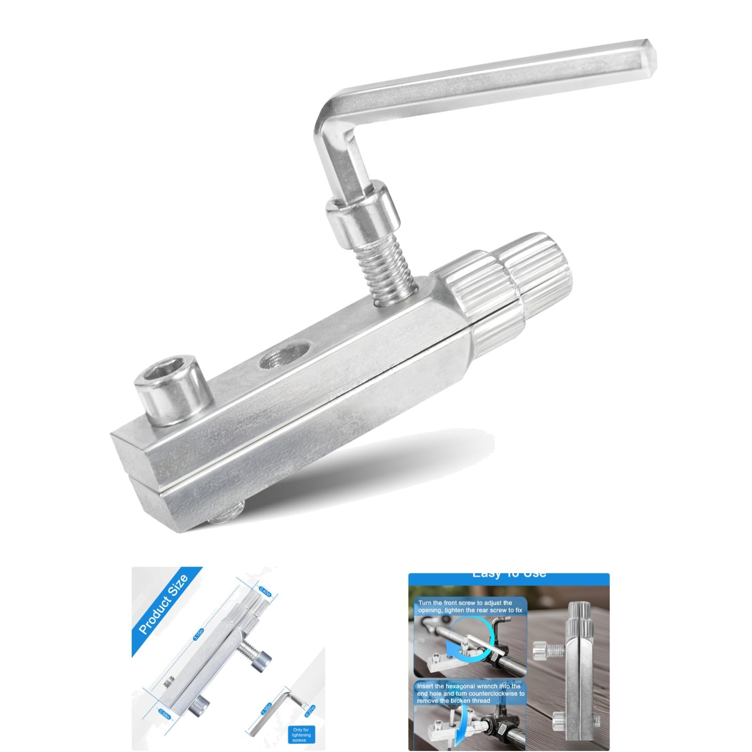Adjustable Stainless Steel Screw Extractor Set for Efficient Plumbing Repairs