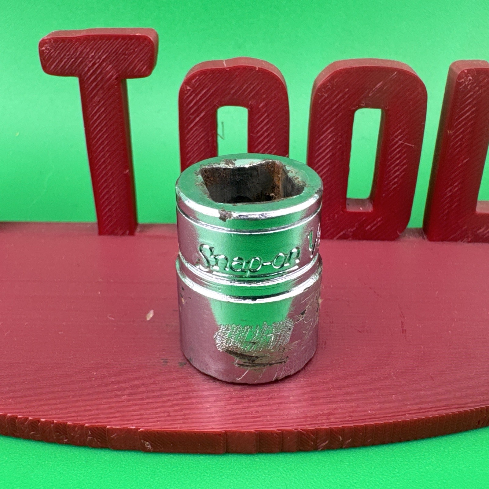 Snap On F161 3/8″ Drive 12-Point SAE 1/2″ Shallow Chrome Socket Engraved 3