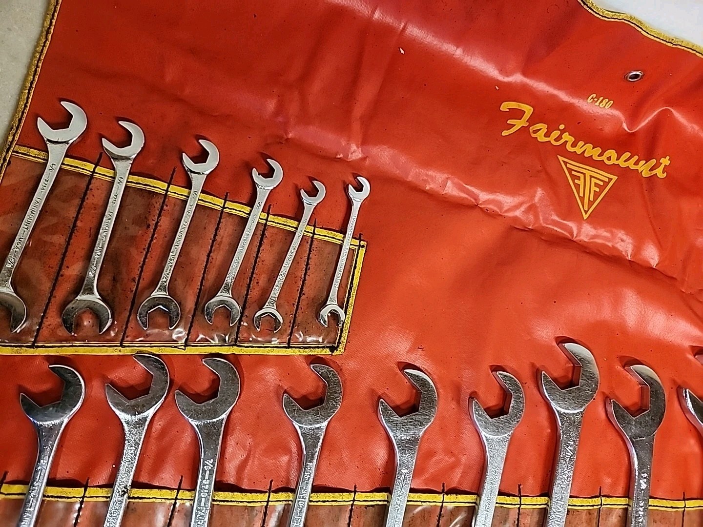 Fairmount 18 PC Angled Wrench Set SAE W/Pouch C-180 Made In USA Vintage HTF