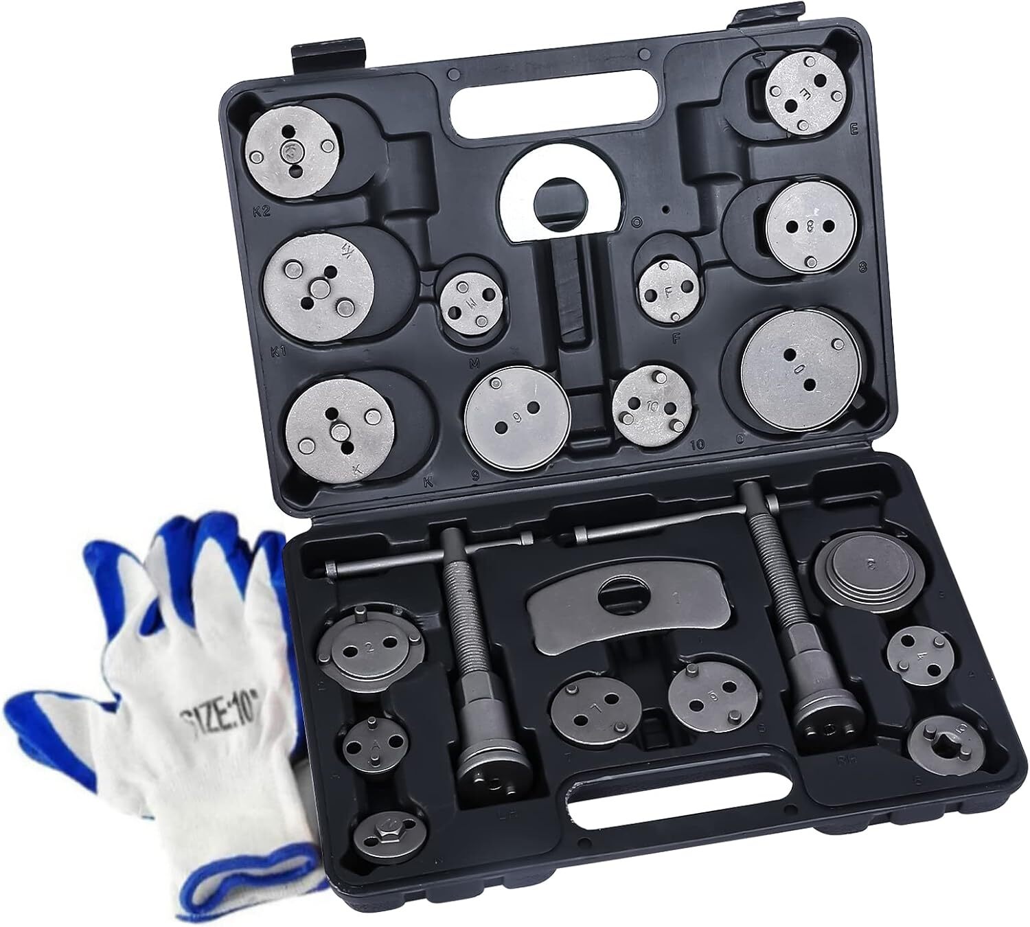8MILELAKE 24pcs Heavy Duty Car Disc Brake Caliper Compressor Wind Back Tools Kit
