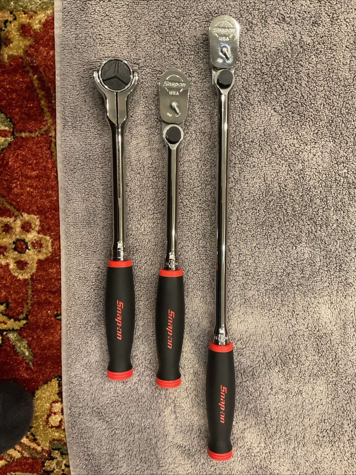 New In Box Snap On 203RT0480FR 3/8” Soft Grip Ratchets Set w/ PRO-FIT Foam NEW!