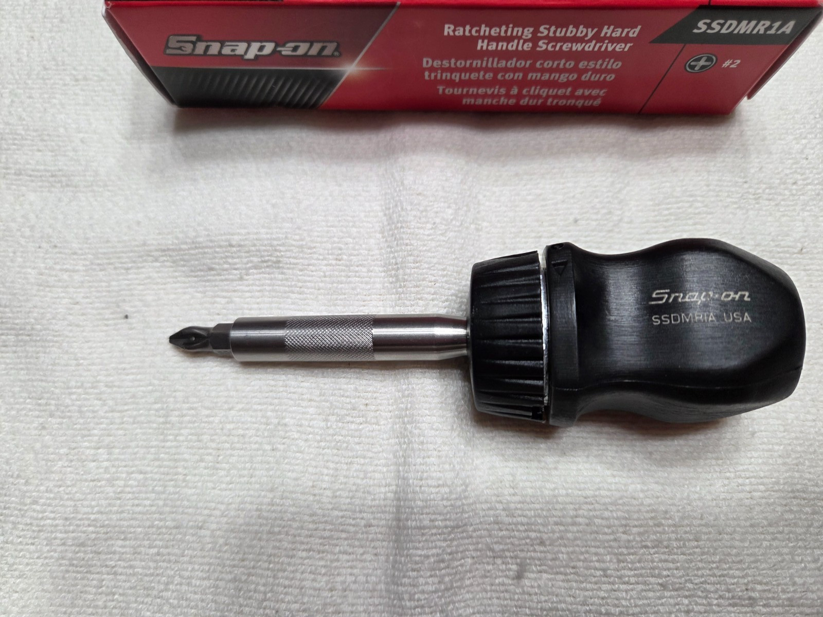 Snap-on Tools USA NEW BLACK Stubby Hard Handle Ratcheting Screwdriver SSDMR1A