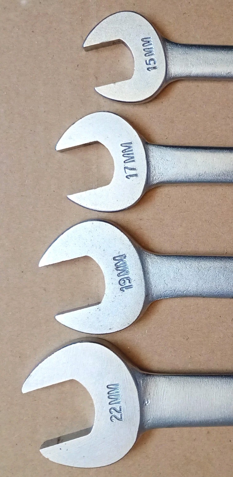 Bedford Vanadium Open Ended Spanners x 8 • Metric Sizes: 6/7mm – 10mm to 22mm