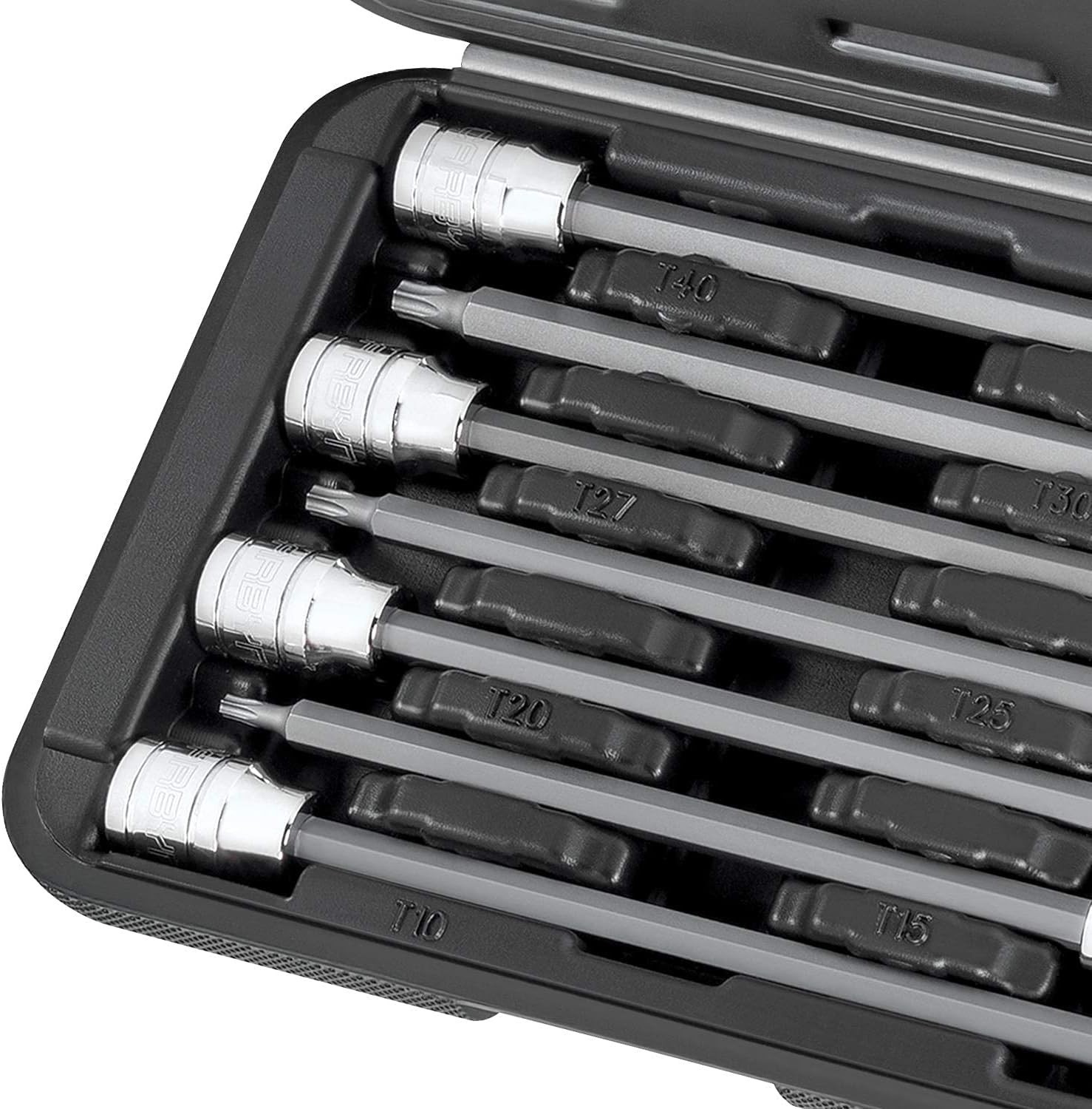 7-Piece Professional Torx Extra Long Bit Socket Set, T10-T40 Sizes, 3/8 in. D…