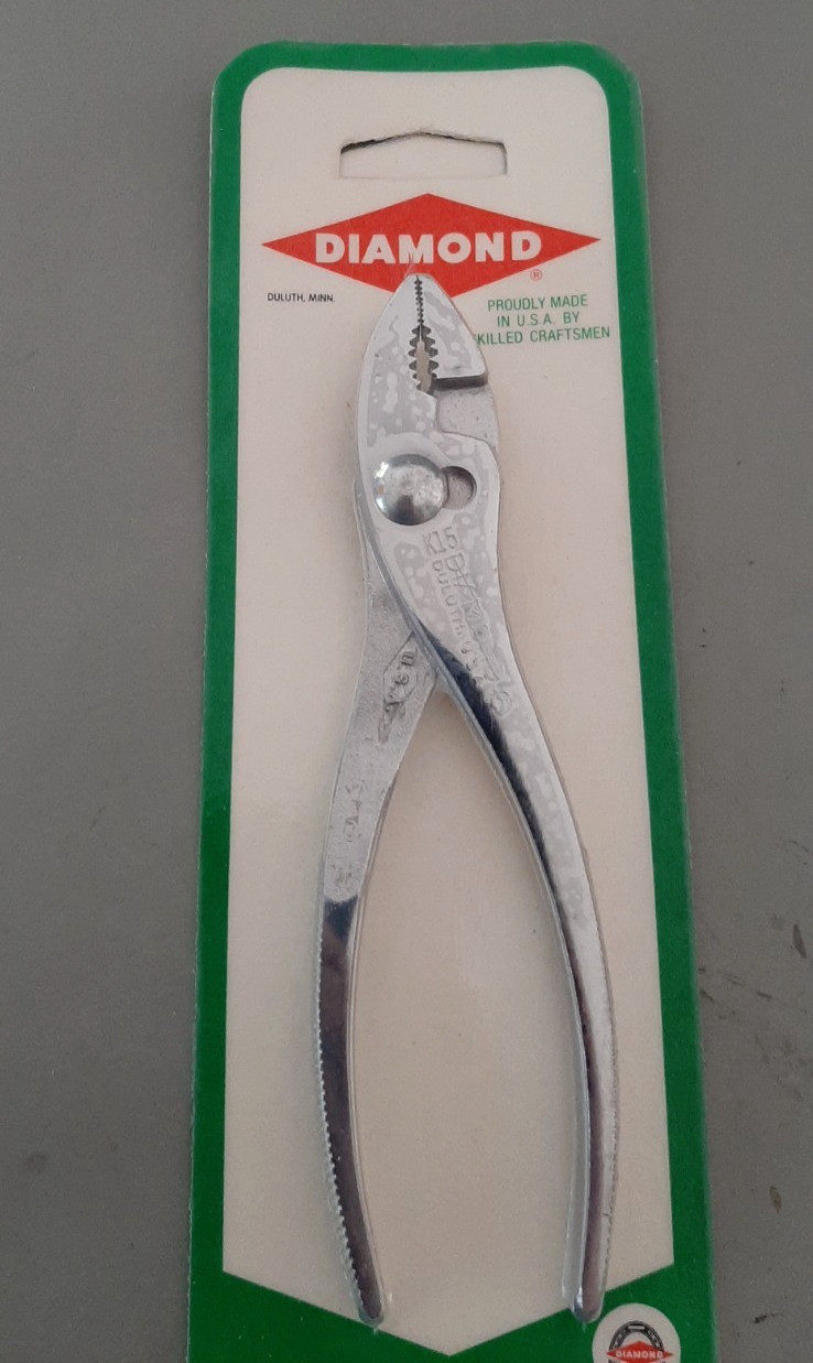 NOS Diamond Tool Horseshoe 5″ Regular Nose Cutter Slip Joint Pliers K15 K15H 9I