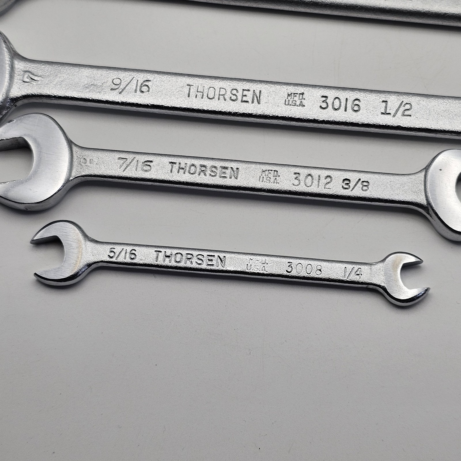 Vintage Thorsen Double Open End Wrench Set 1/4″ to 7/8″ USA Made Lot Of 6