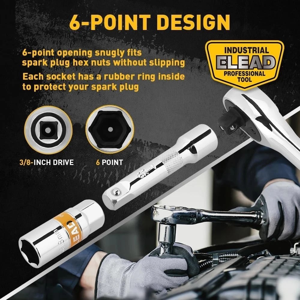 Efficient Spark Plug Socket Set – 12-Piece with Easy Identification & Storage