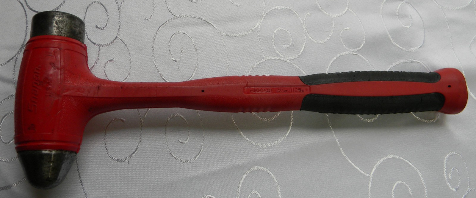 SNAP-ON 40 OZ RED SOFT GRIP DEAD BLOW BALL PEEN HAMMER #HBBD40