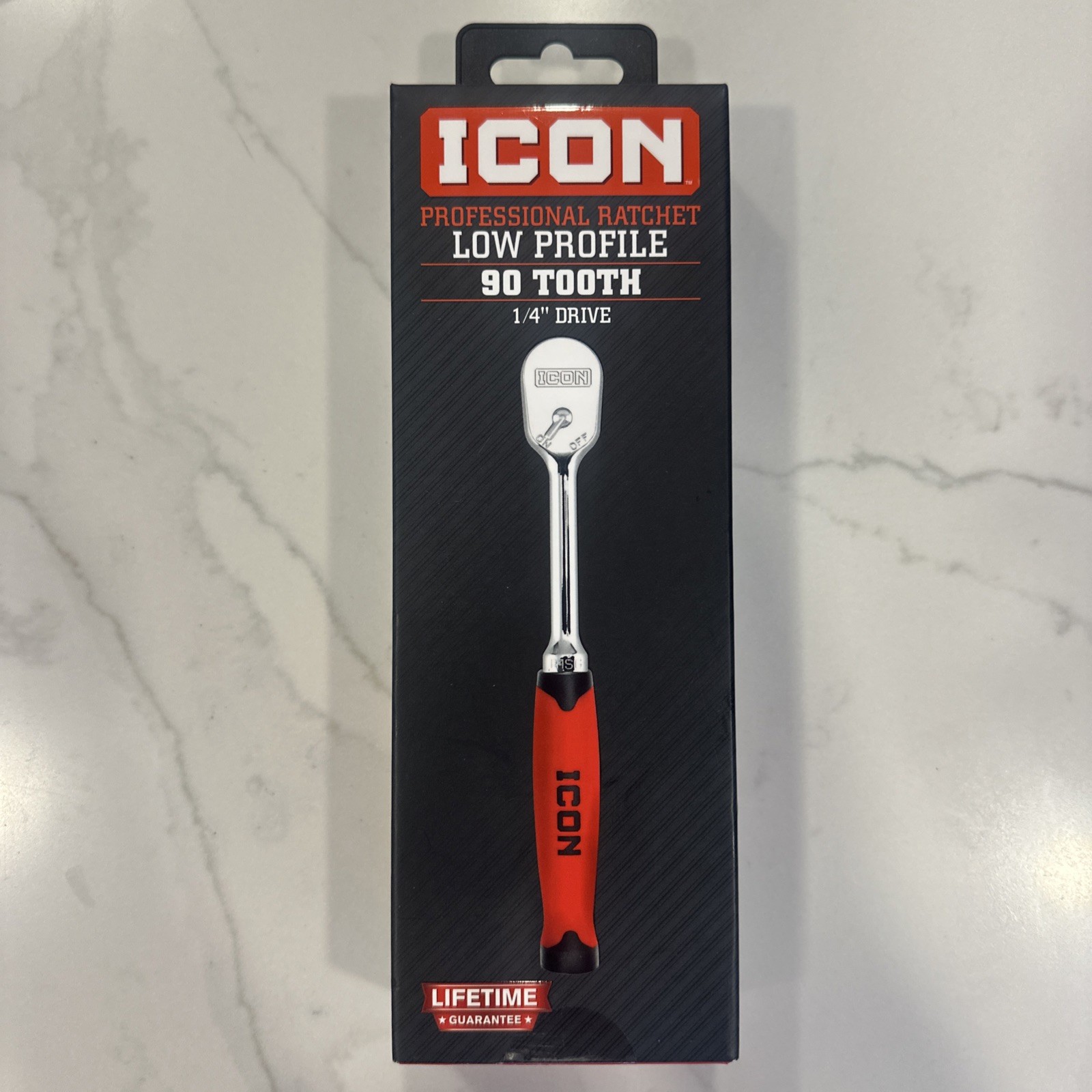 ICON 3/8 In. Drive Professional Low-profile 90-Tooth Ratchet Comfort Grip