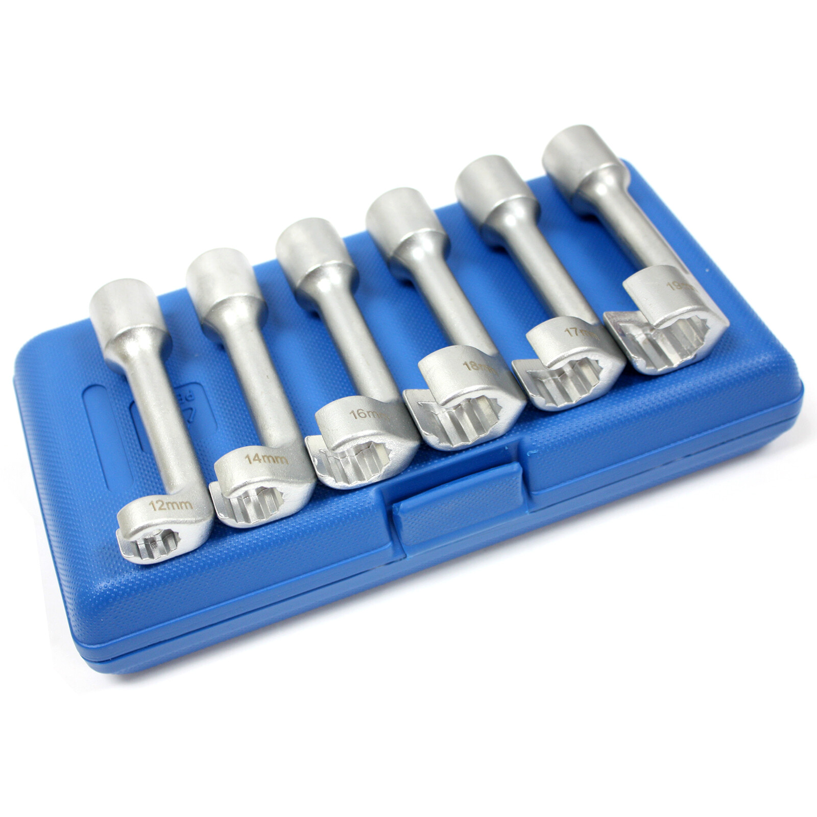 6pcs L-Type Open Ended Ring Diesel Fuel Injector Line Socket Wrench Set 12-19mm