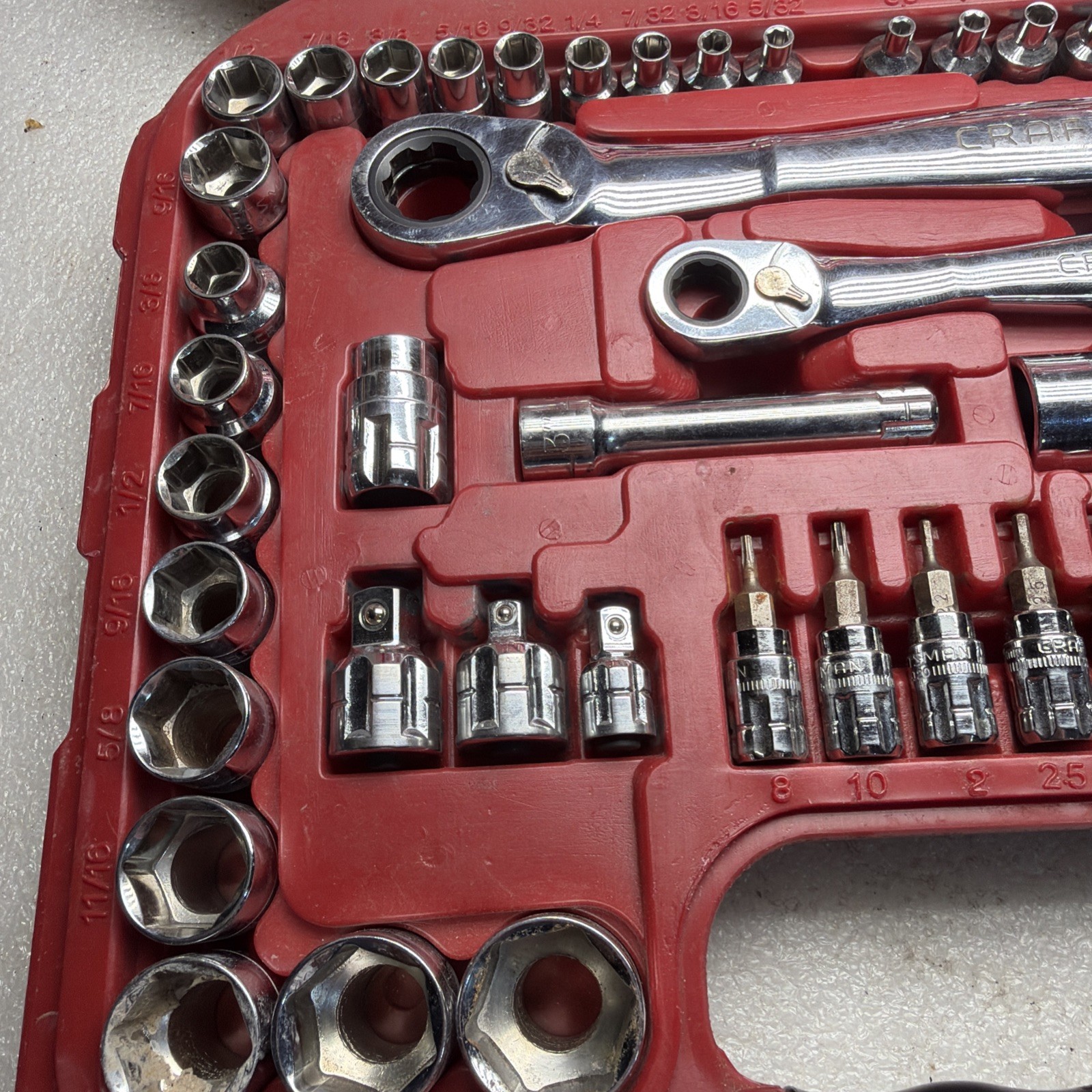 Craftsman Max Axess Pass Through Socket Set Metric & SAE 6pt Torx Hex 32820 80pc