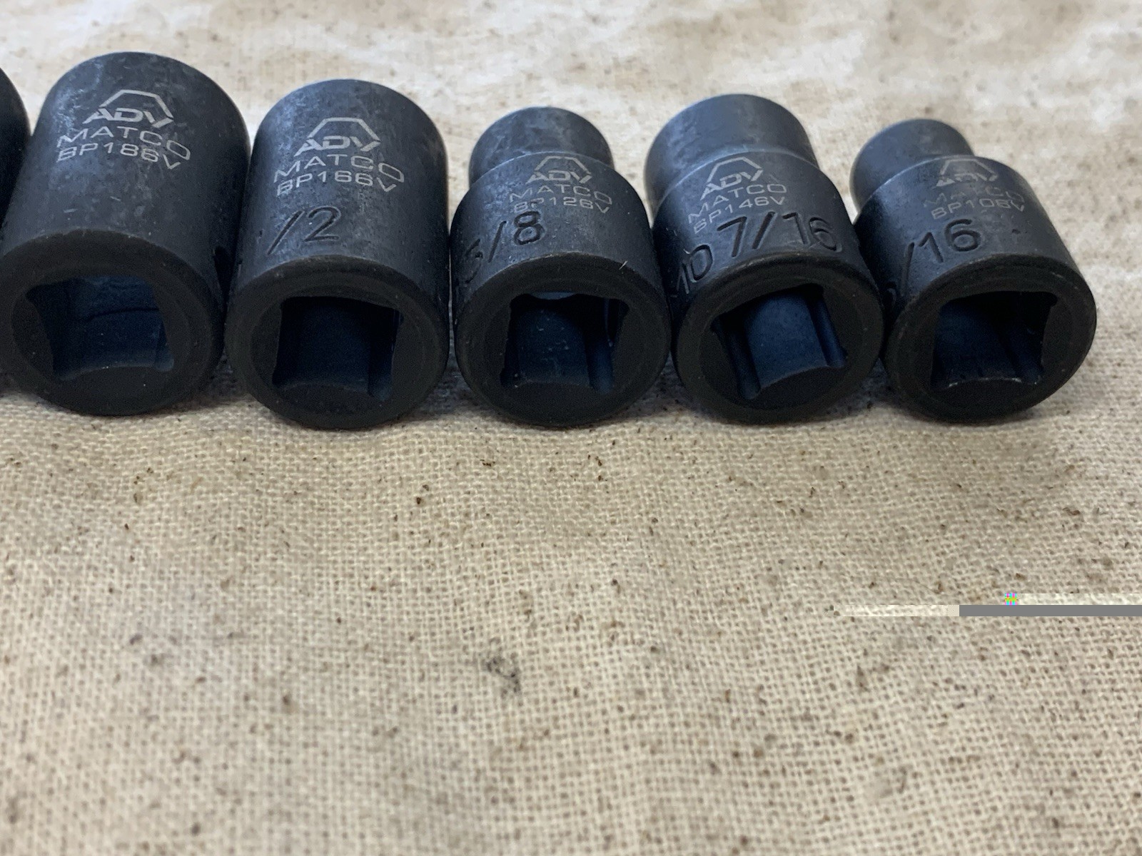 Matco 8 Piece 3/8drive SEA 6point Impact Socket Set 5/16 Thru 3/4 Inch 15506