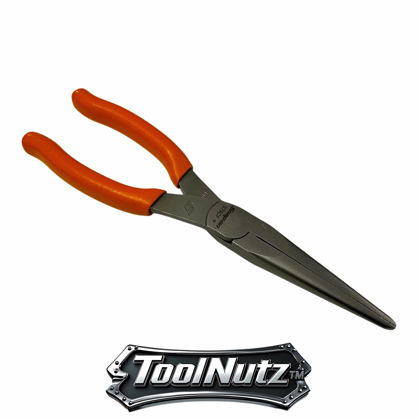 Snap-on Tools NEW 97ACFO 9in ORANGE Soft Grip Rounded Jaw Needle Nose Pliers USA