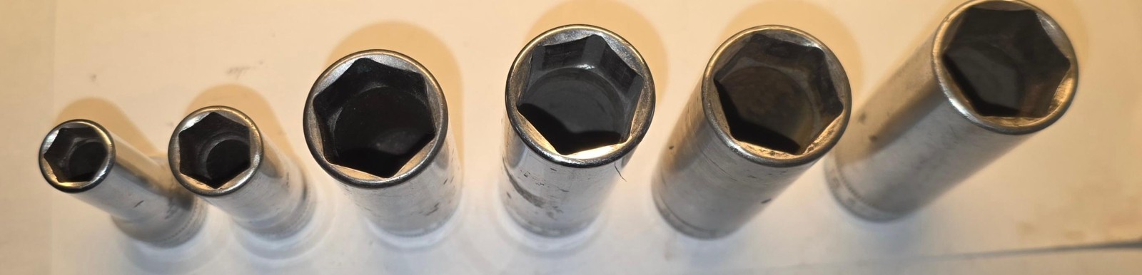 Snap-On 6 pc SFSM 3/8″ Drive 6-Point Metric Drive Deep Socket various sizes