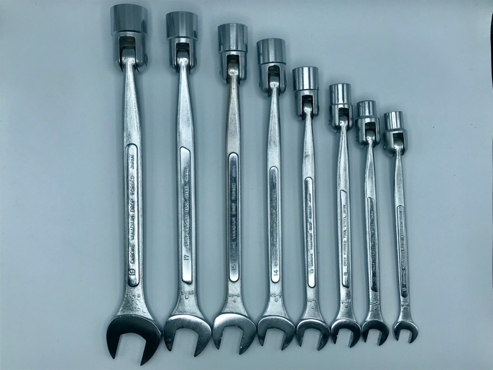 Vintage Truecraft Metric, Saltus, Flex Head, 12 Point, Wrench 8-Piece Lot