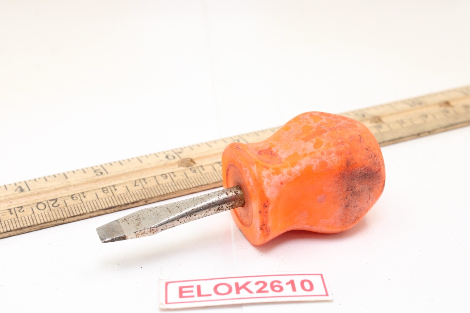 Snap On SDD1 1/4″ x 1-1/2″ Hard Orange Handle Flat/Slotted Stubby Screwdriver US