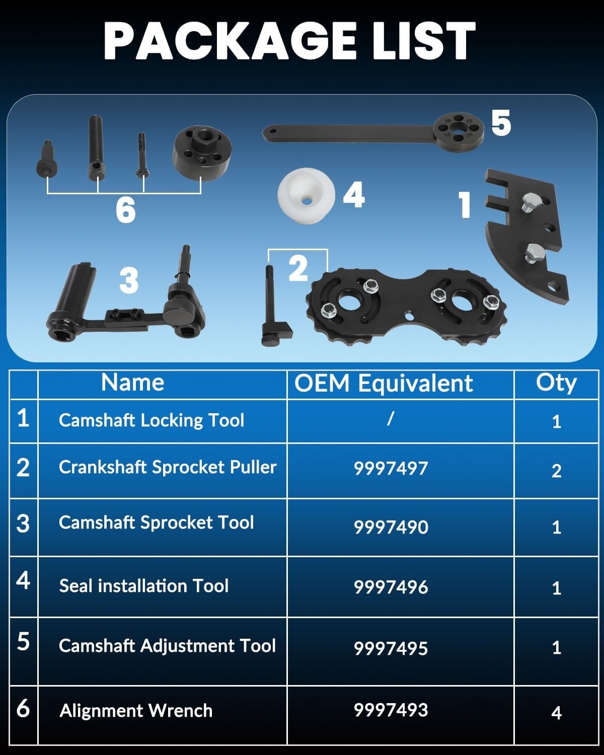 Camshaft Timing Alignment Tool Kit for Volvo 2.0T S60 S80 V60 V70 XC60 XC70