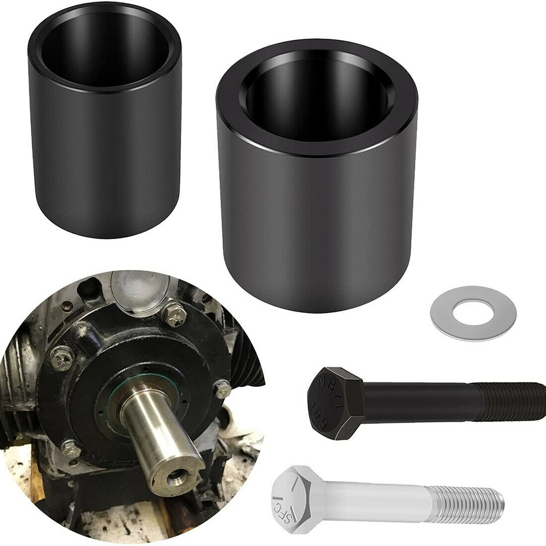 Black-Steel Front Oil Seal & Wear Sleeve Installer Tool Set Replace to JDG10549