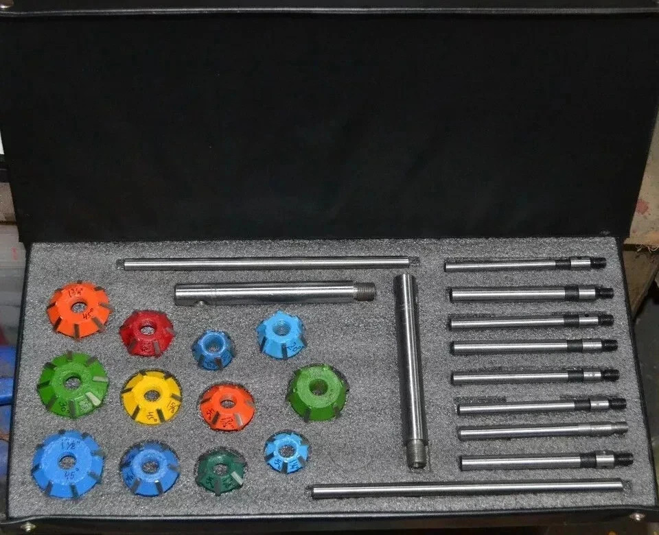 12 PCS CARBIDE TIPPED VALVE SEAT CUTTER KIT 45,30,70 DEG WITH 8 SETMS GUIDES