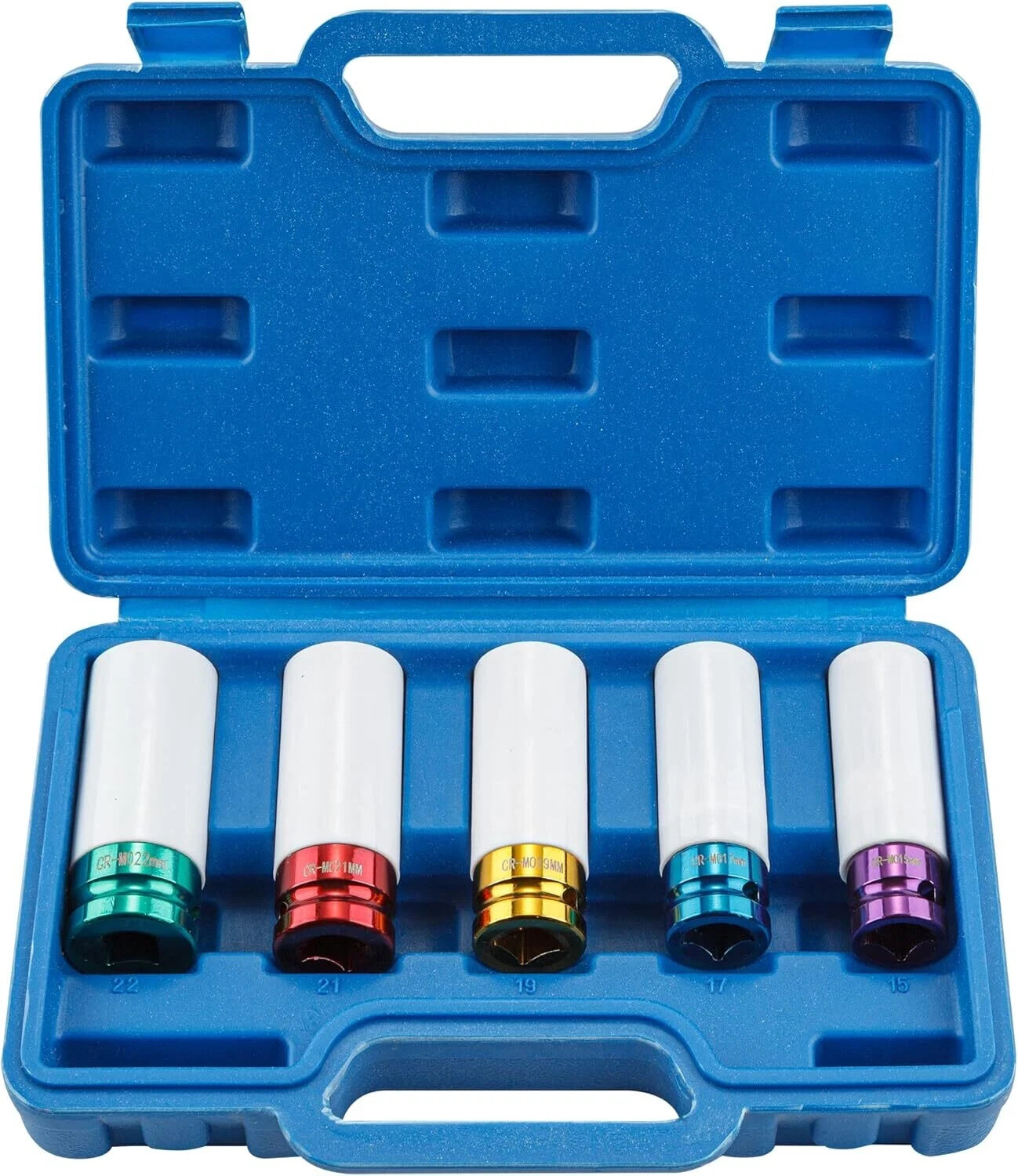 CARTMAN 5 Piece Set 1/2 Inch Drive Deep Impact Socket, Non-Marring