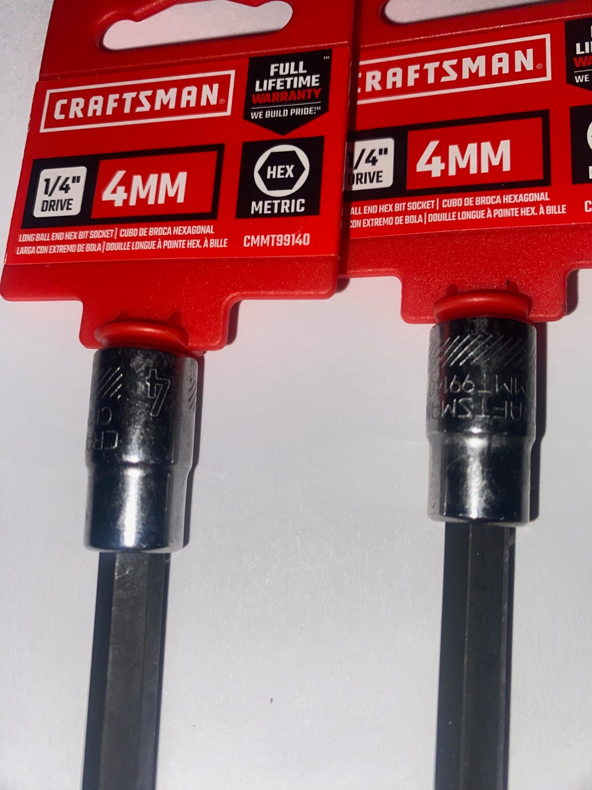 4MM Metric 1/4″ Drive 2-Pack Craftsman Long Ball End Hex Bit Socket CMMT99140