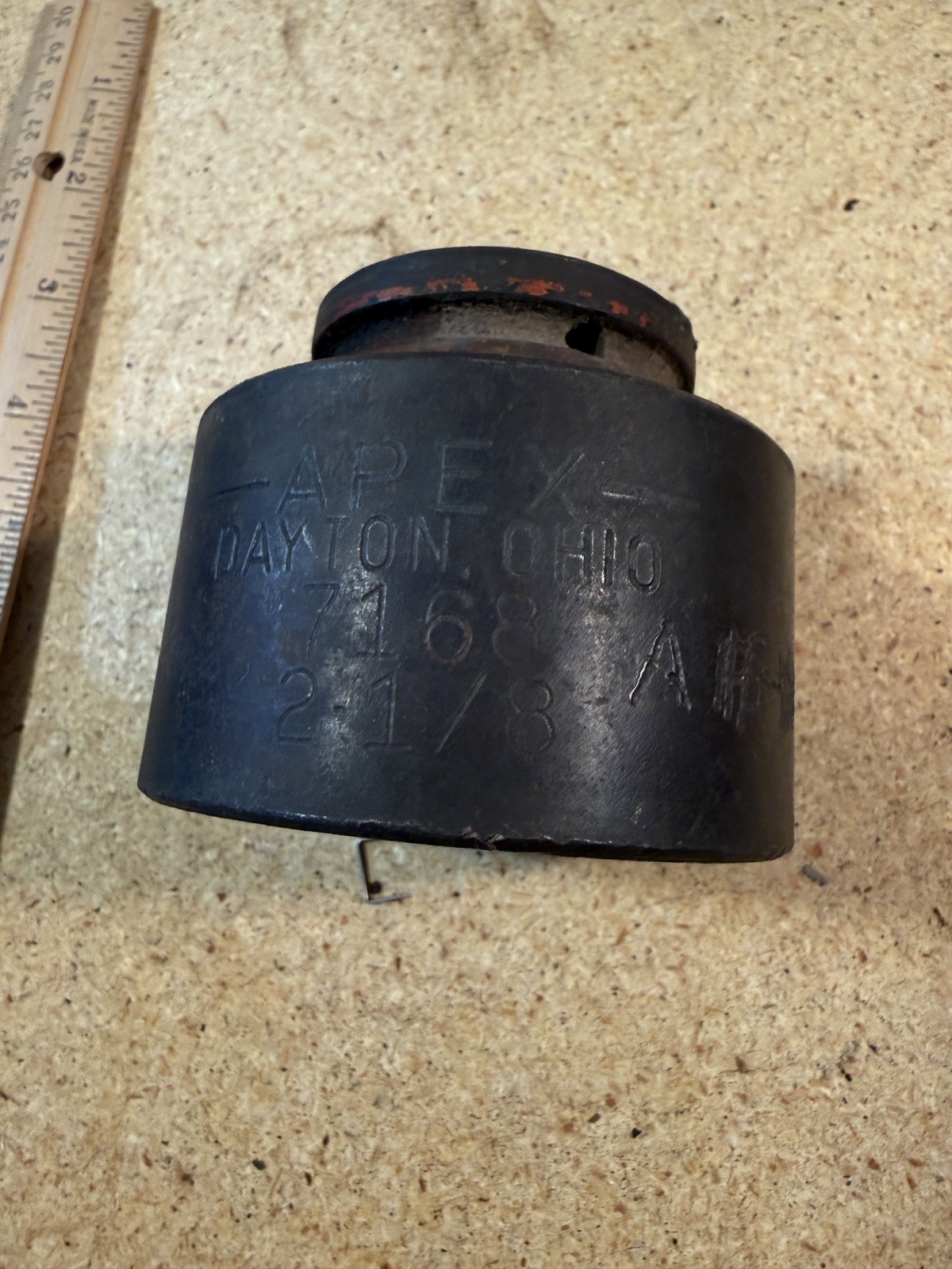 VINTAGE APEX DAYTON OHIO 7168 2-1/8″ 6 POINT PNEUMATIC SOCKET 3/4″ DRIVE