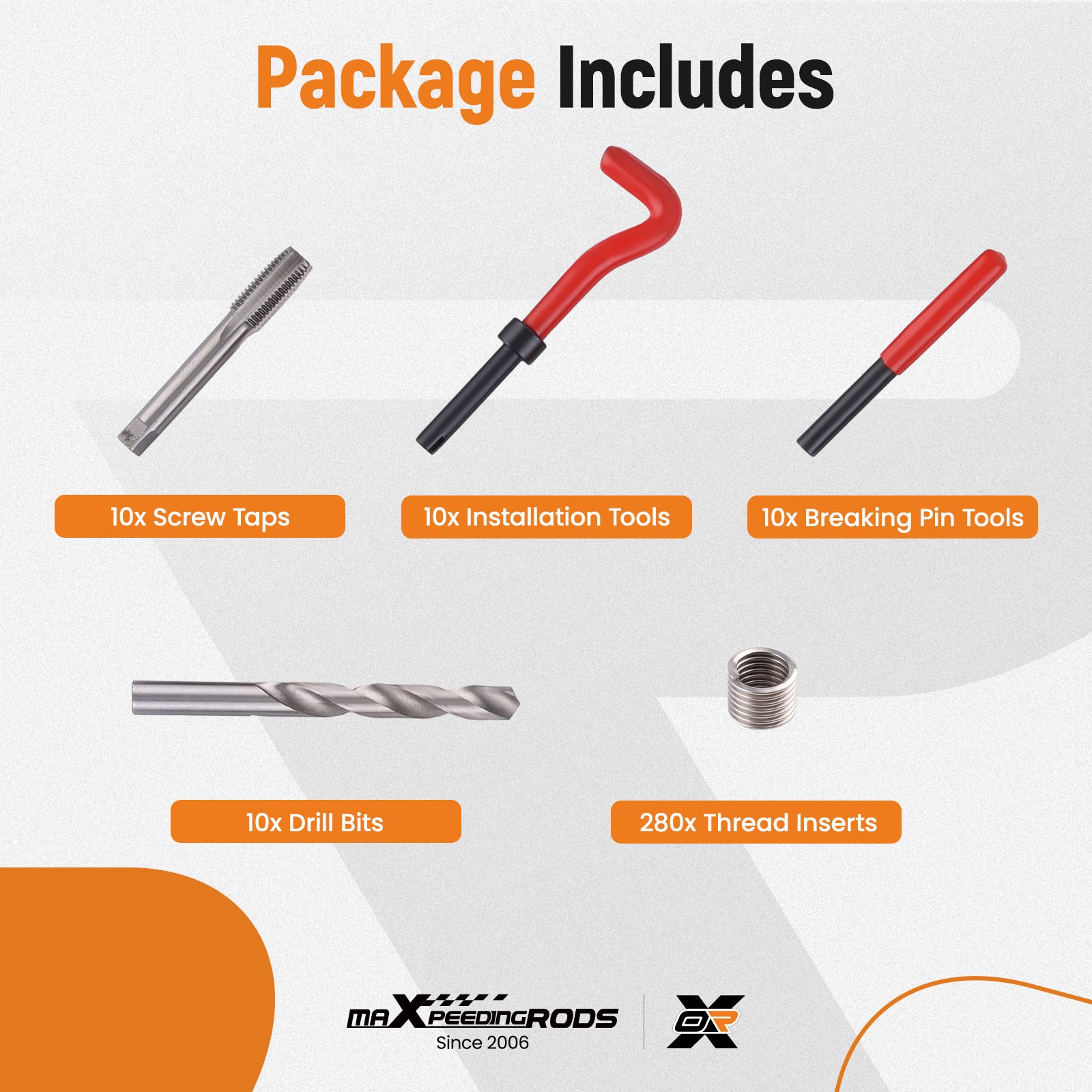 Helicoil Thread Repair Kit Inserts Breaking Pin Tool set Screw Taps Drill Bits