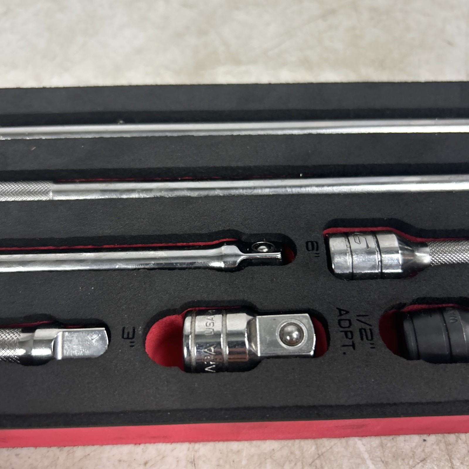 Snap On FM209EX01B Swivel Head Extension Set 9 Piece in Foam Set Complete NICE