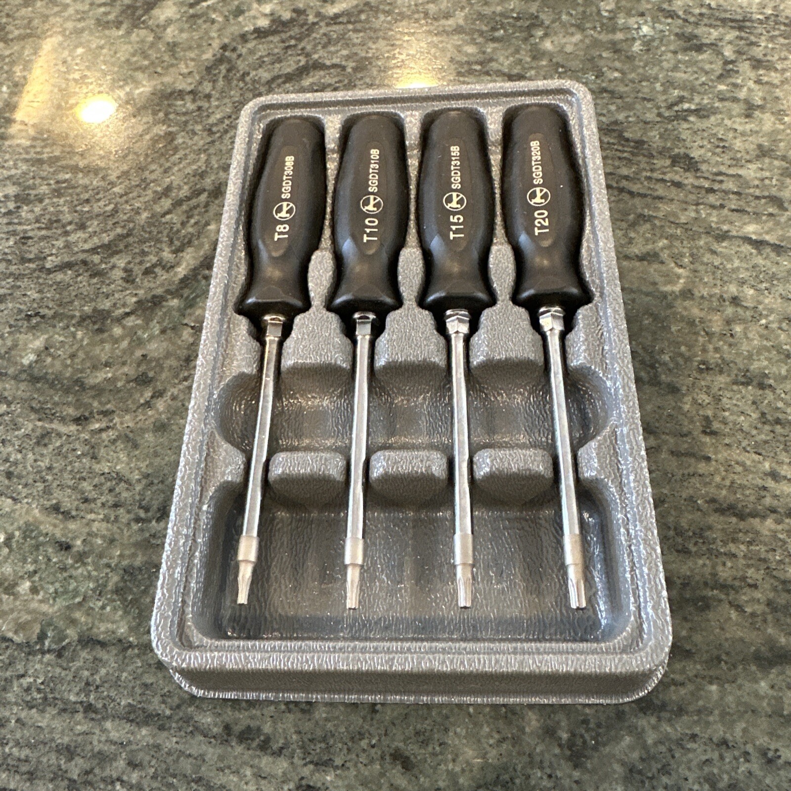 Snap On sgtx40b 4 pc soft grip mini torx screwdriver set black new