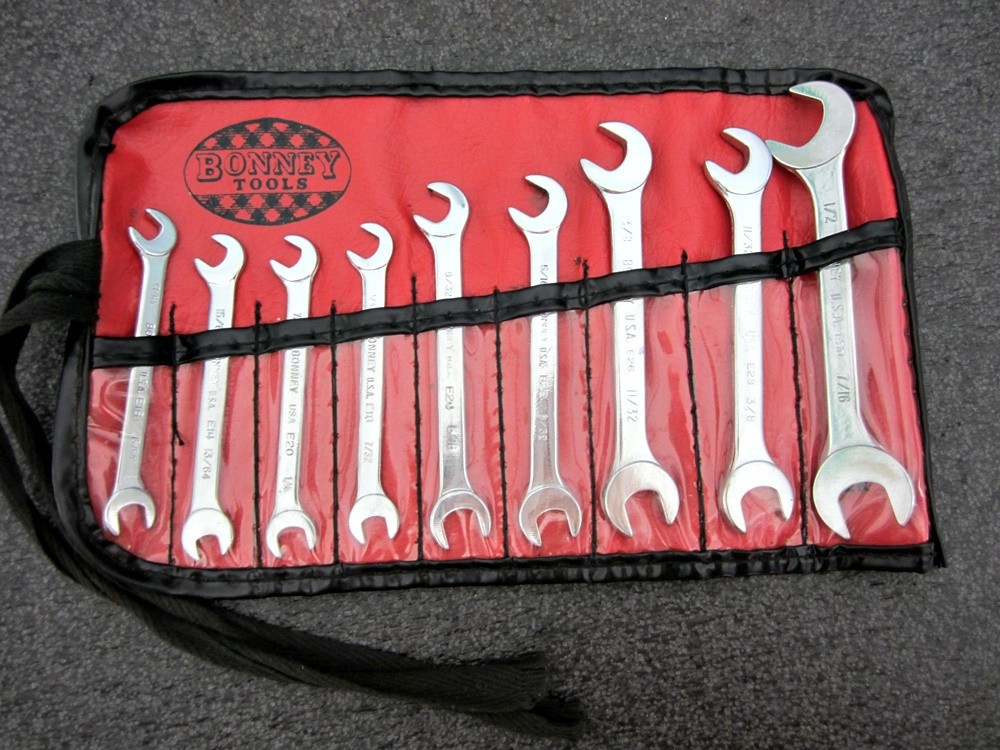 Vintage Bonney Tools 9pc Electrical Open Wrench Set No. 16 Made in USA