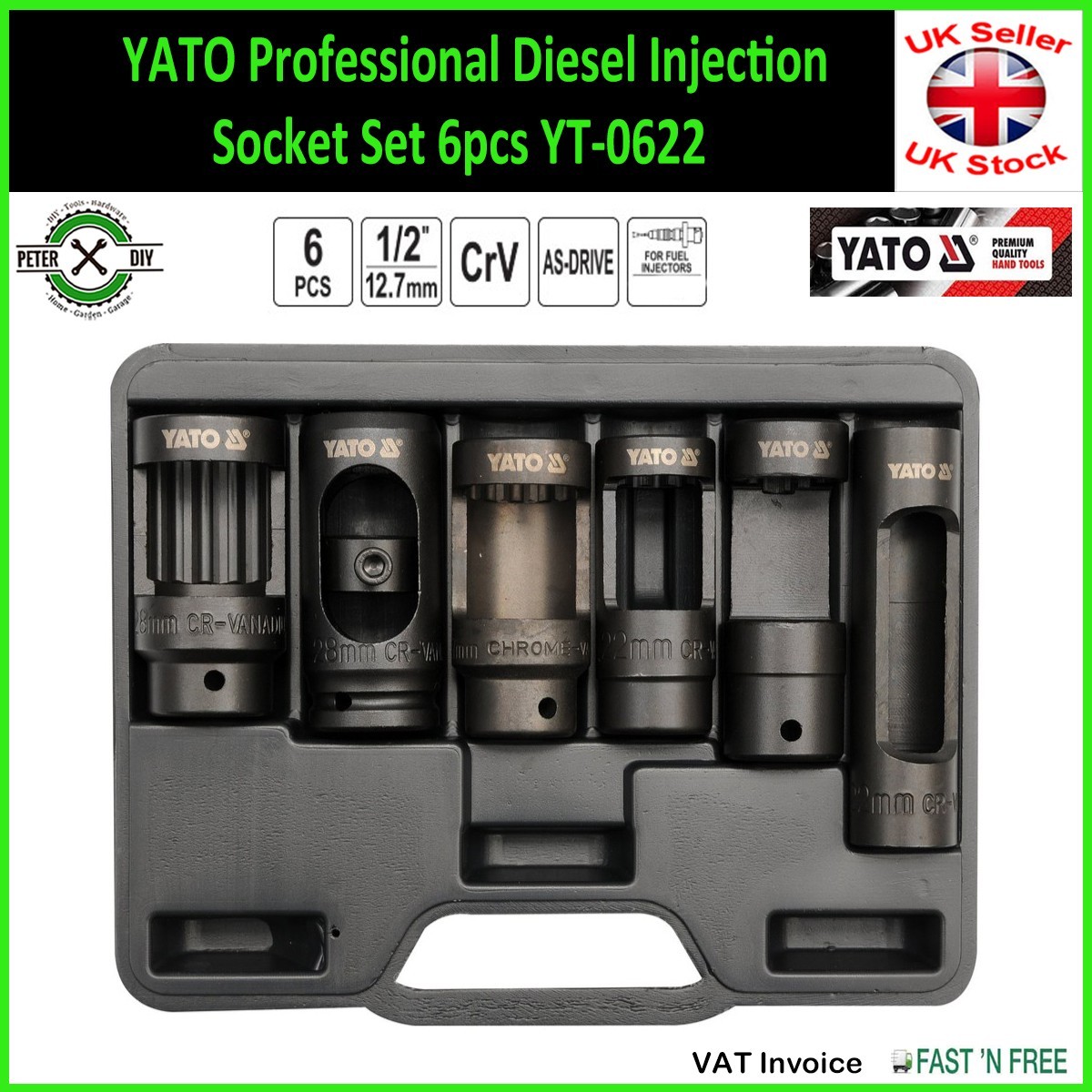 YATO Professional Diesel Injection Socket Set 6pcs YT-0622