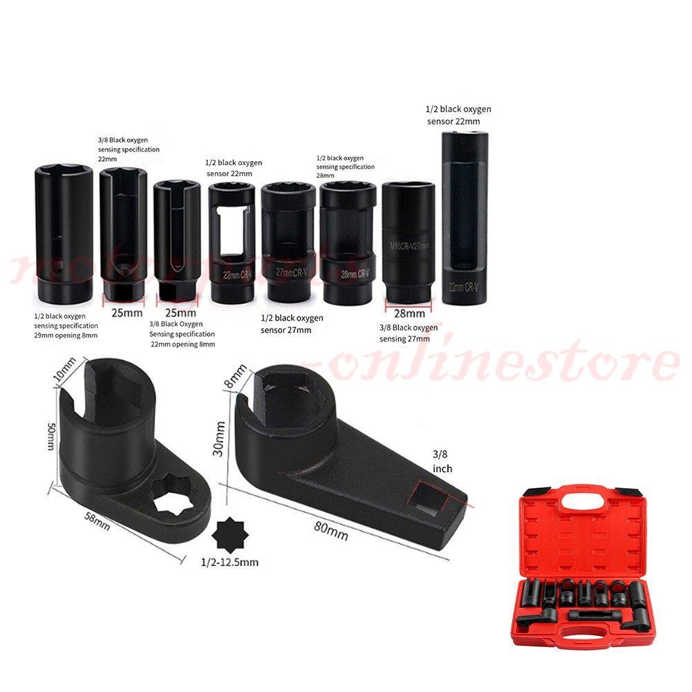 5/10Pcs O2 Oxygen Sensor Socket Wrench 3/8″ 1/2″ 22mm Auto Repair Installer Tool