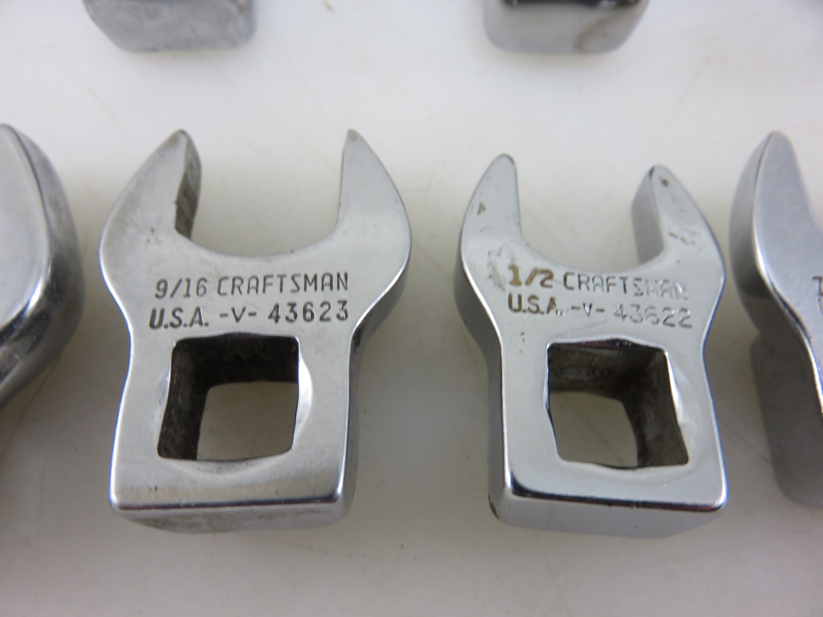 Craftsman -V- & Others Crowfoot Wrench Set 10pc Set 3/8″Dr. 3/8″-1″ Vintage USA