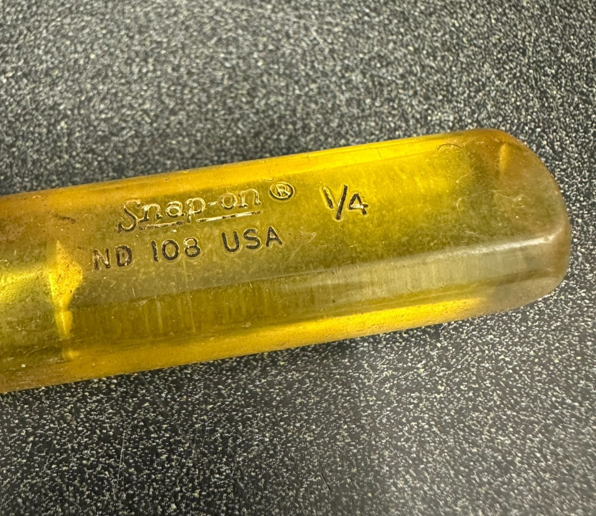 Snap-on ND108 1/4″ Nut Driver SAE Hard Clear Amber Handle USA FREE SHIPPING📦