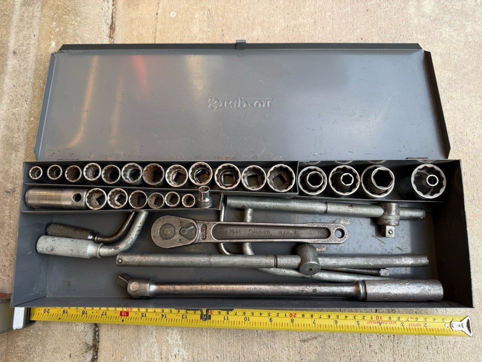 Snap On Tools Socket and Ratchet Set with Metal Case USA Made 35 Piece Set